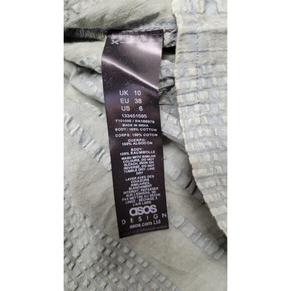 ASOS Textured Mini Dress in Light Green - Picture 9 of 10